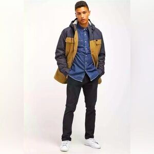 GLOBE Goodstock Blocked Parka Jacket Black Tan S